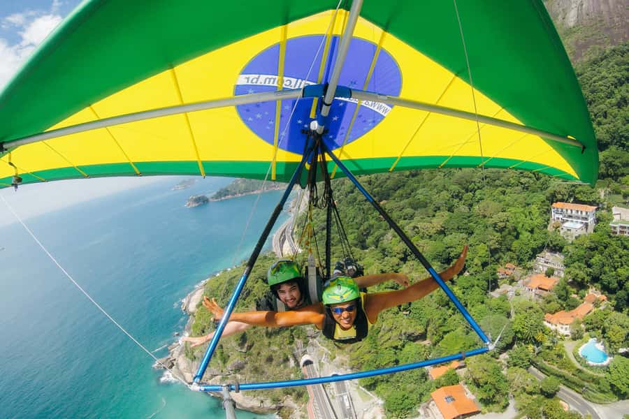 Rio de Janeiro: Hang Gliding Tandem Flight - The Takeoff Moment From Pedra Bonita