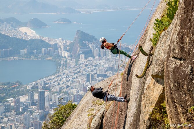 Trail and Rappel on Morro Dois Irmãos - Rappelling on the Rocks: Safety Gear and Beginner Coaching